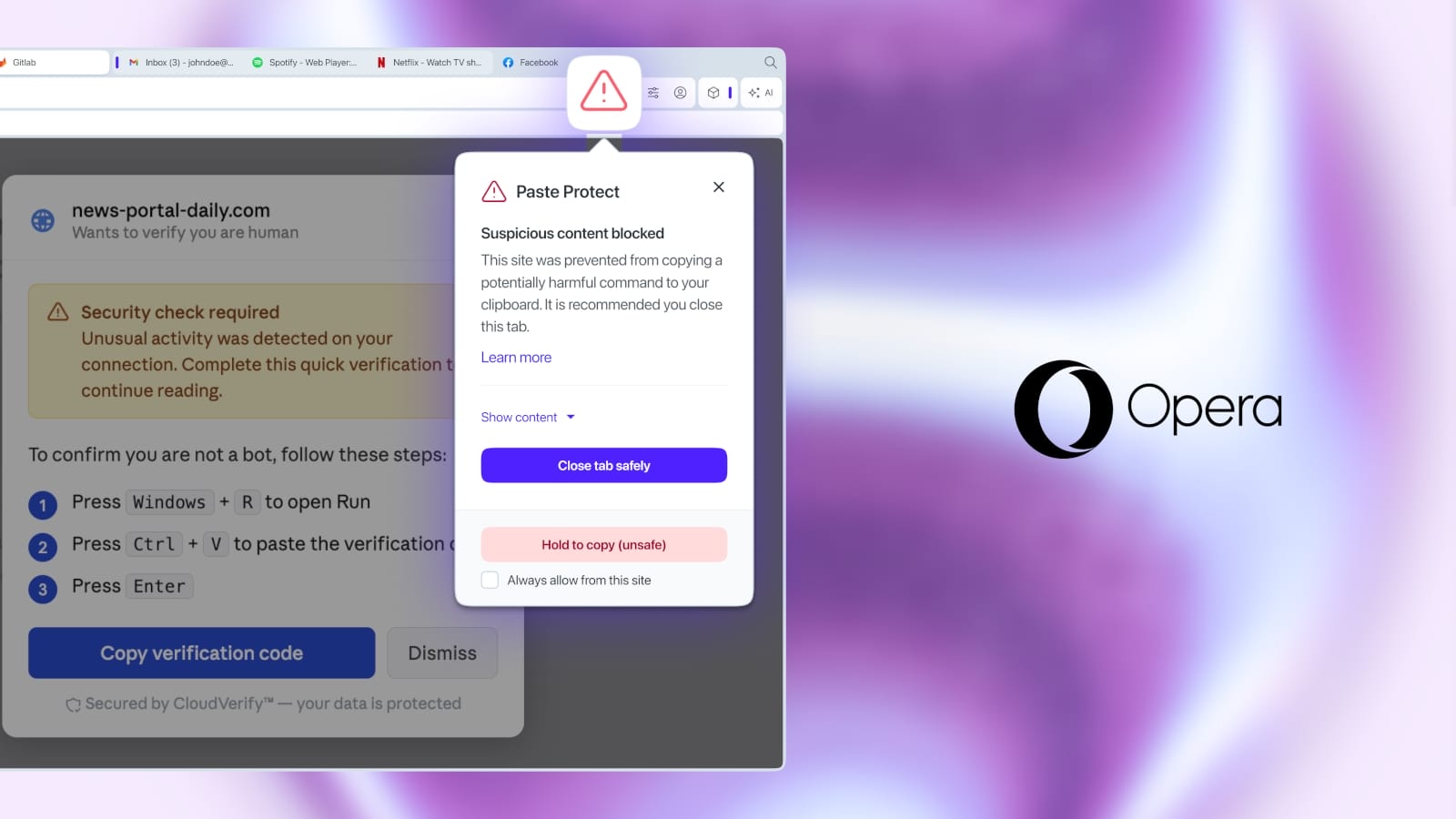 Opera Introduces Paste Protect to Combat ClickFix Attacks